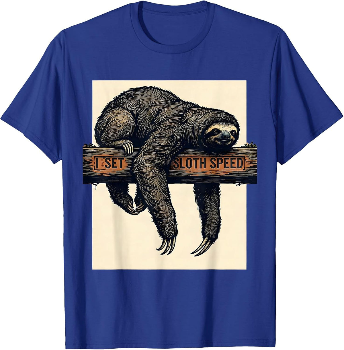 Men's I Set Sloth Speed Funny Sloth Lover Novelty Humor Gift T-Shirt - Royal Blue