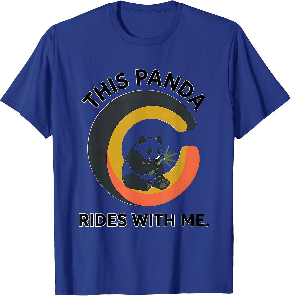 This Panda Rides With Me Cute Kawaii Panda Lover Gift T-Shirt - Royal Blue