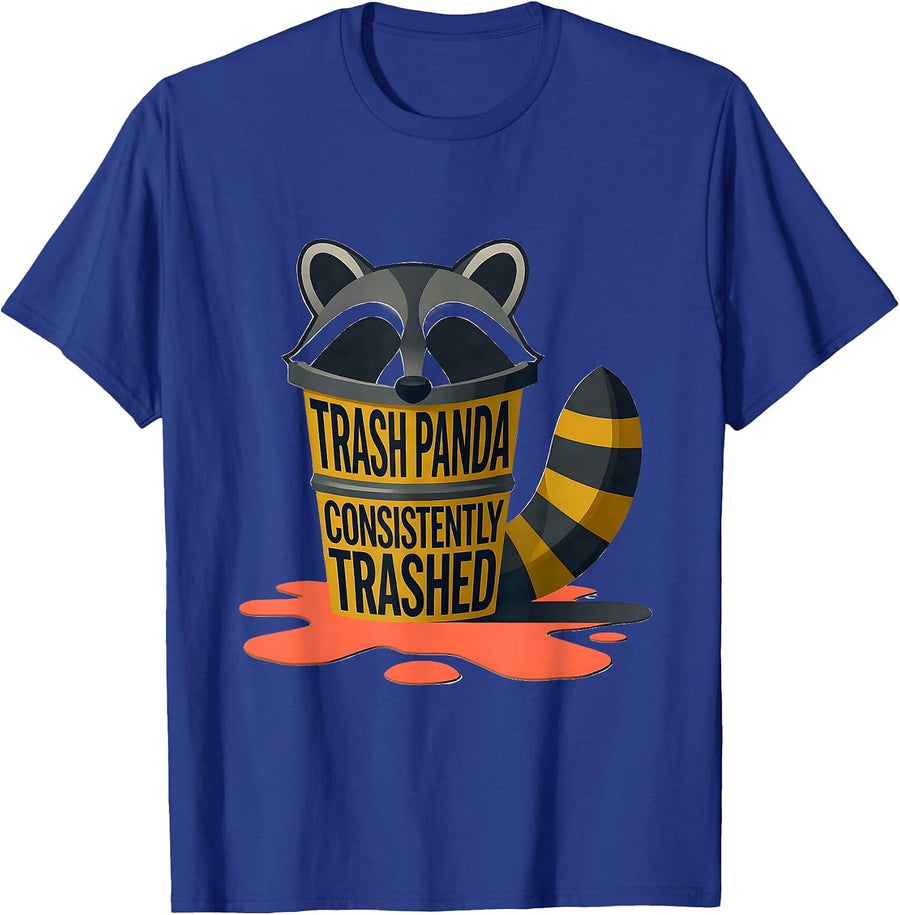Trash Panda Consistently Trashed Funny Raccoon Gag Gift T-Shirt - Royal Blue