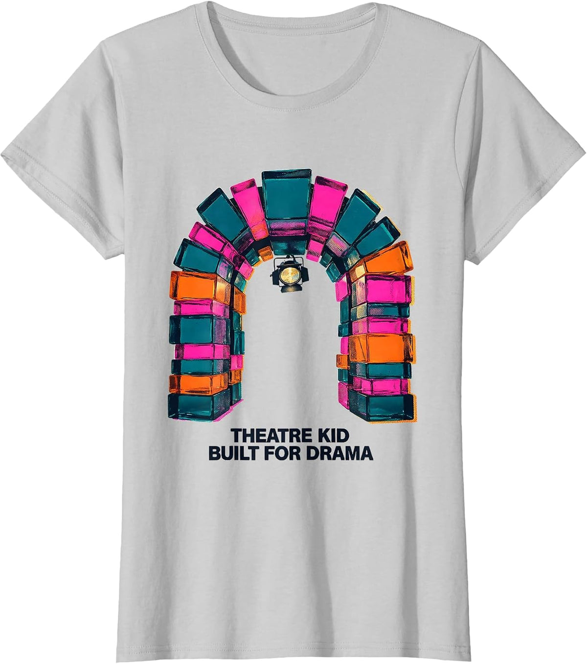 Women's Theatre Kid Built For Drama Funny Theater Drama Stage T-Shirt - Silver Grey
