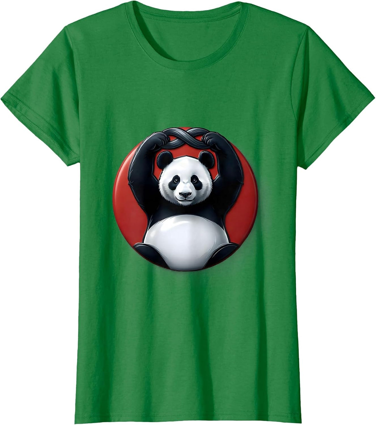 Sealed Panda Badge Cute Animal Lover Gift T-Shirt - Kelly Green