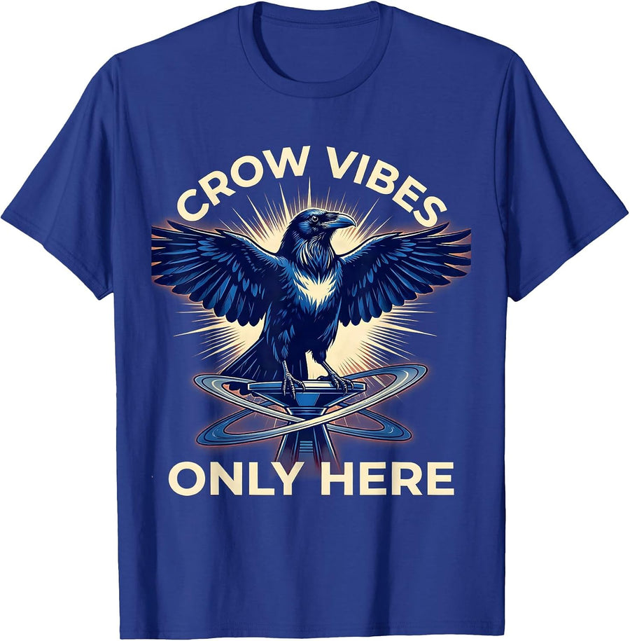 Crow Vibes Only Graphic Design for Bird Lovers T-Shirt - Royal Blue