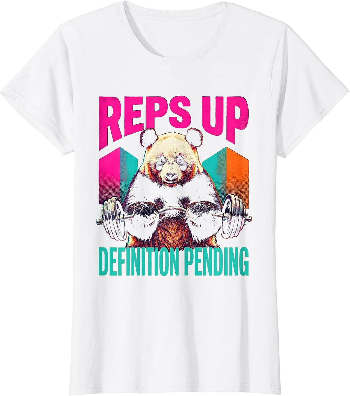 Women's Reps Up Definition Pending Funny Gym Panda Workout Humor T-Shirt - White