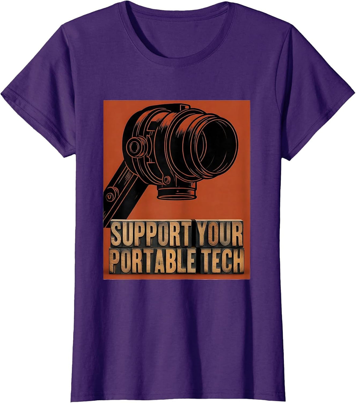 Women's Support Your Portable Tech Funny Radiology Tech Humor T-Shirt - Purple