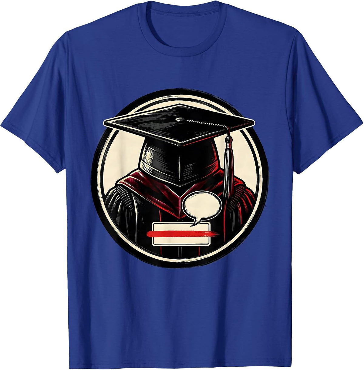 Men's Doctoral Hood Badge PhD Graduation Humor T-Shirt - Royal Blue