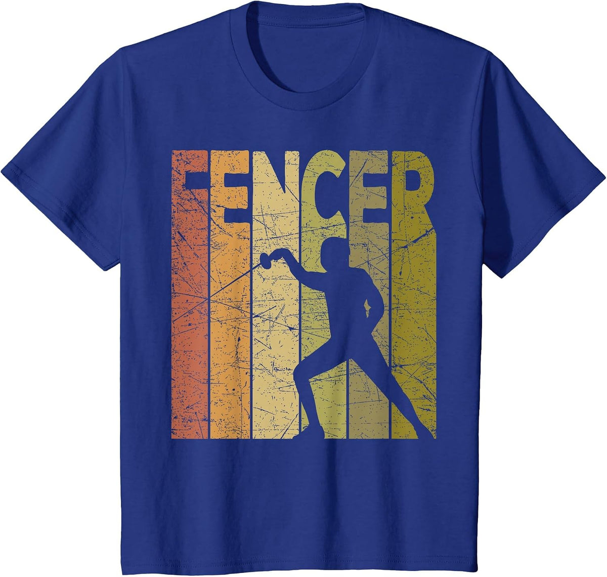 Fencer Vintage Fencing Retro Sword Fencing Graphic T-Shirt - Royal Blue
