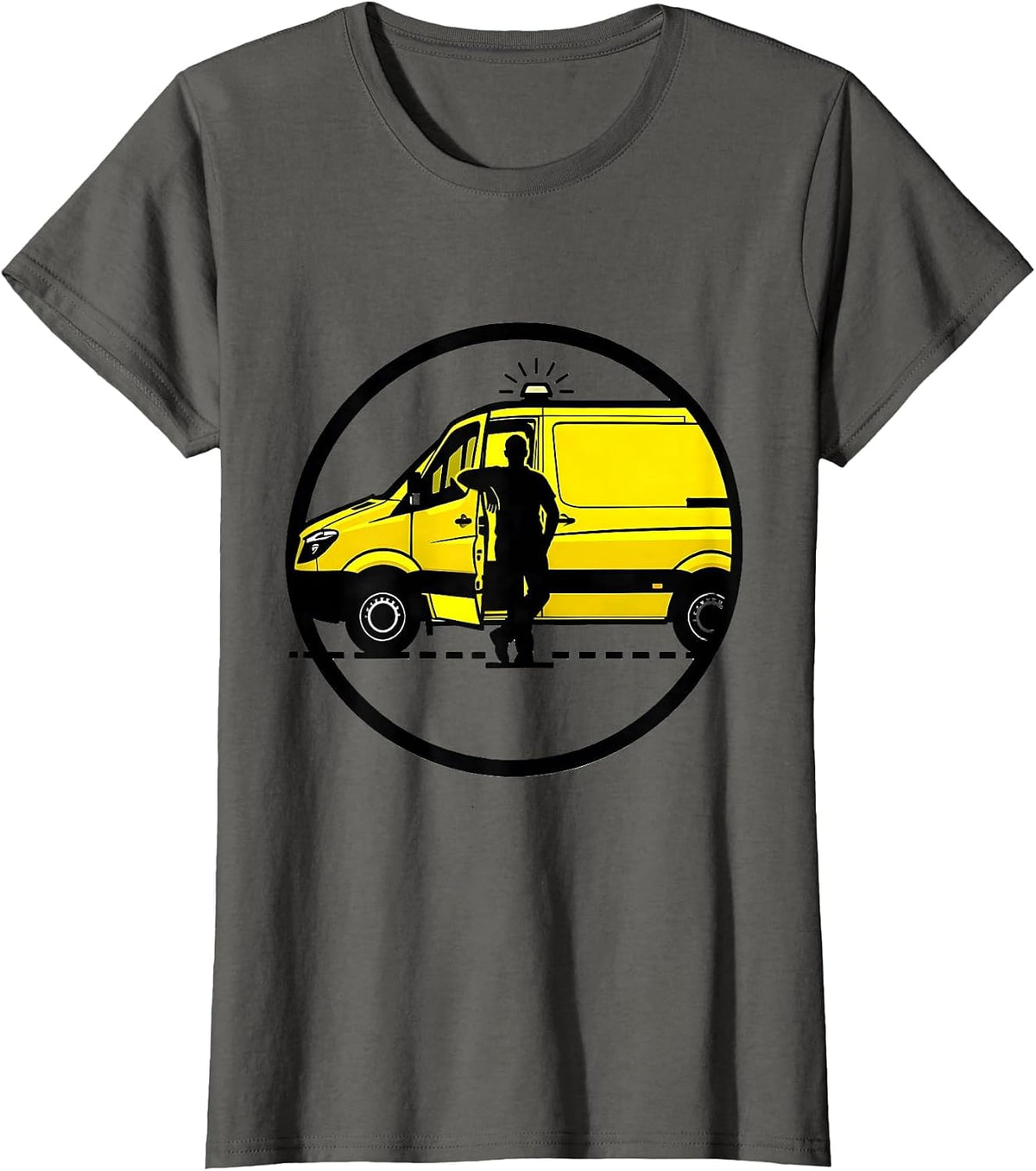 Women's EMS Mannequin Stencil Calm Dark Humor Paramedic Gift T-Shirt - Asphalt Grey