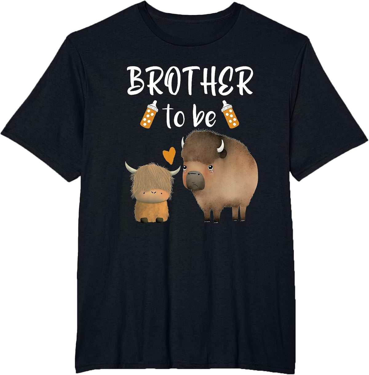 Brother to Be Buffalo Baby Shower Bison for Boy Or Girl T-Shirt - Black
