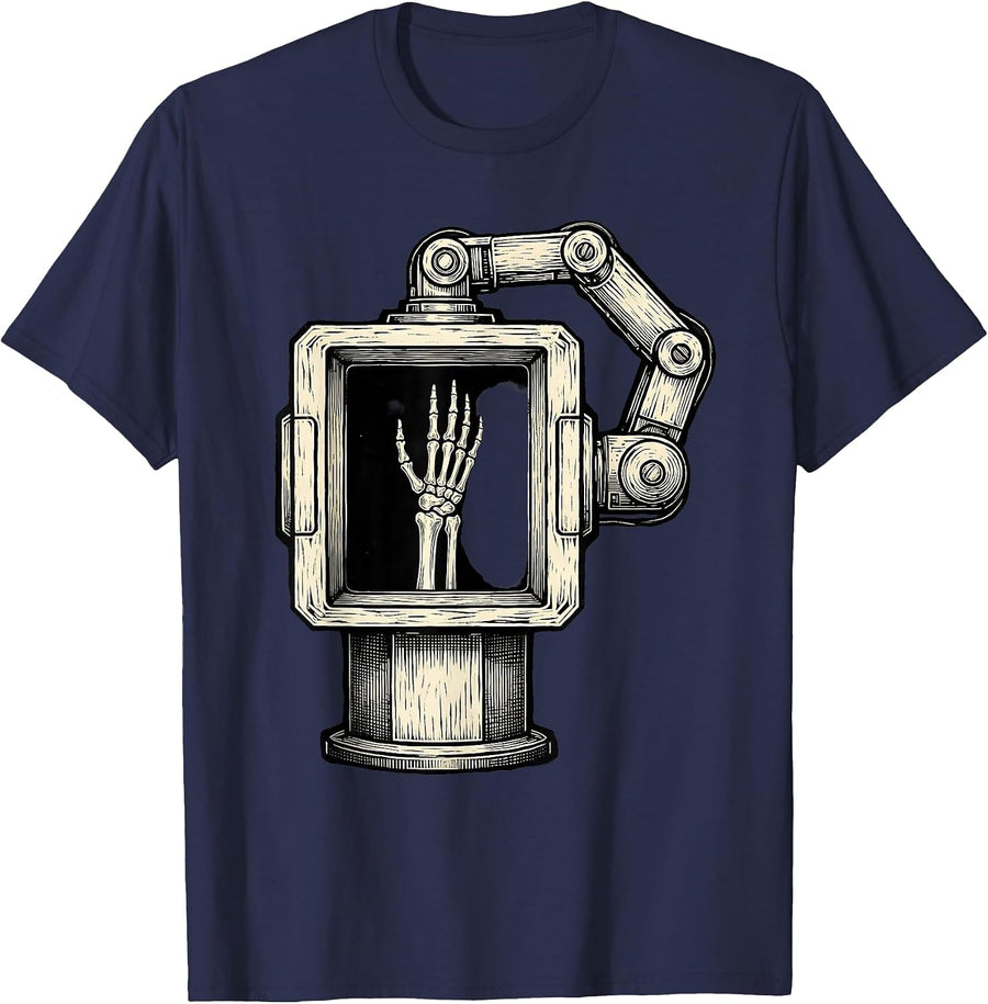 Portable X-ray Tech Humor Radiology Technologist Gift T-Shirt - Navy Blue