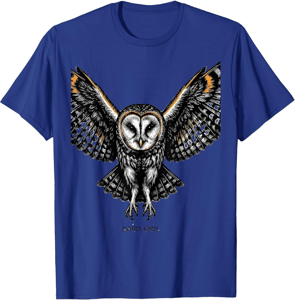 Men's Barn Owl Scratchboard Funny Owl Lover Bird Enthusiast T-Shirt - Royal Blue