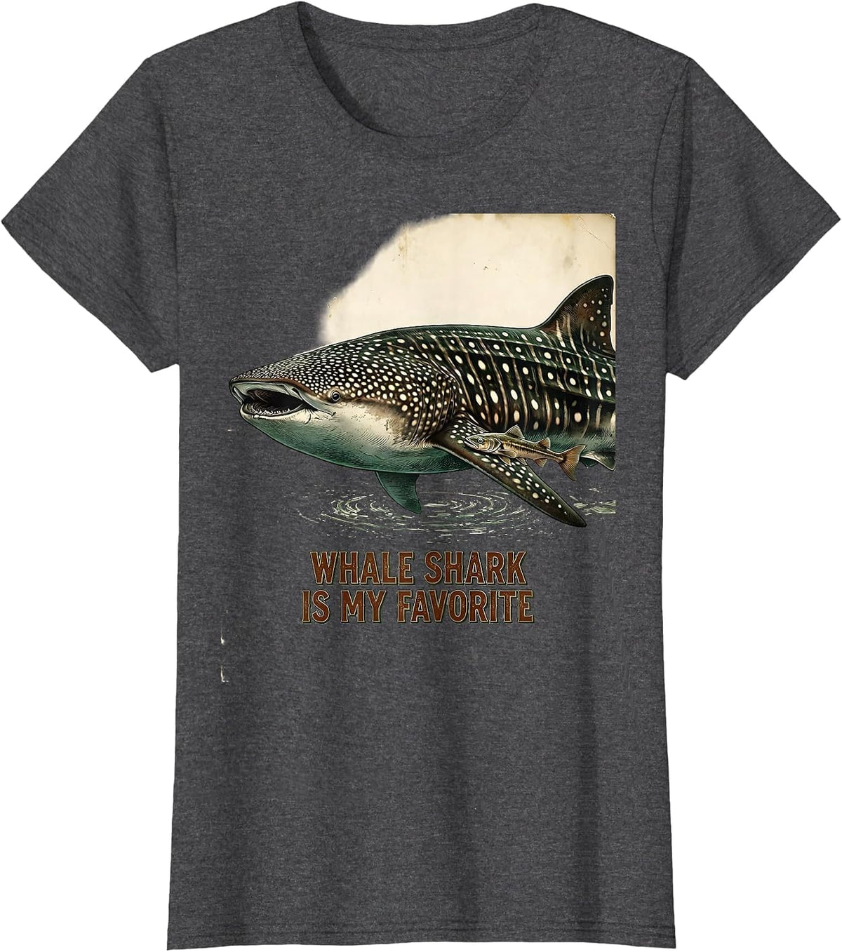 Women's Whale Shark Is My Favorite Vintage Ocean Animal Lover Marine T-Shirt - Dark Heather Grey