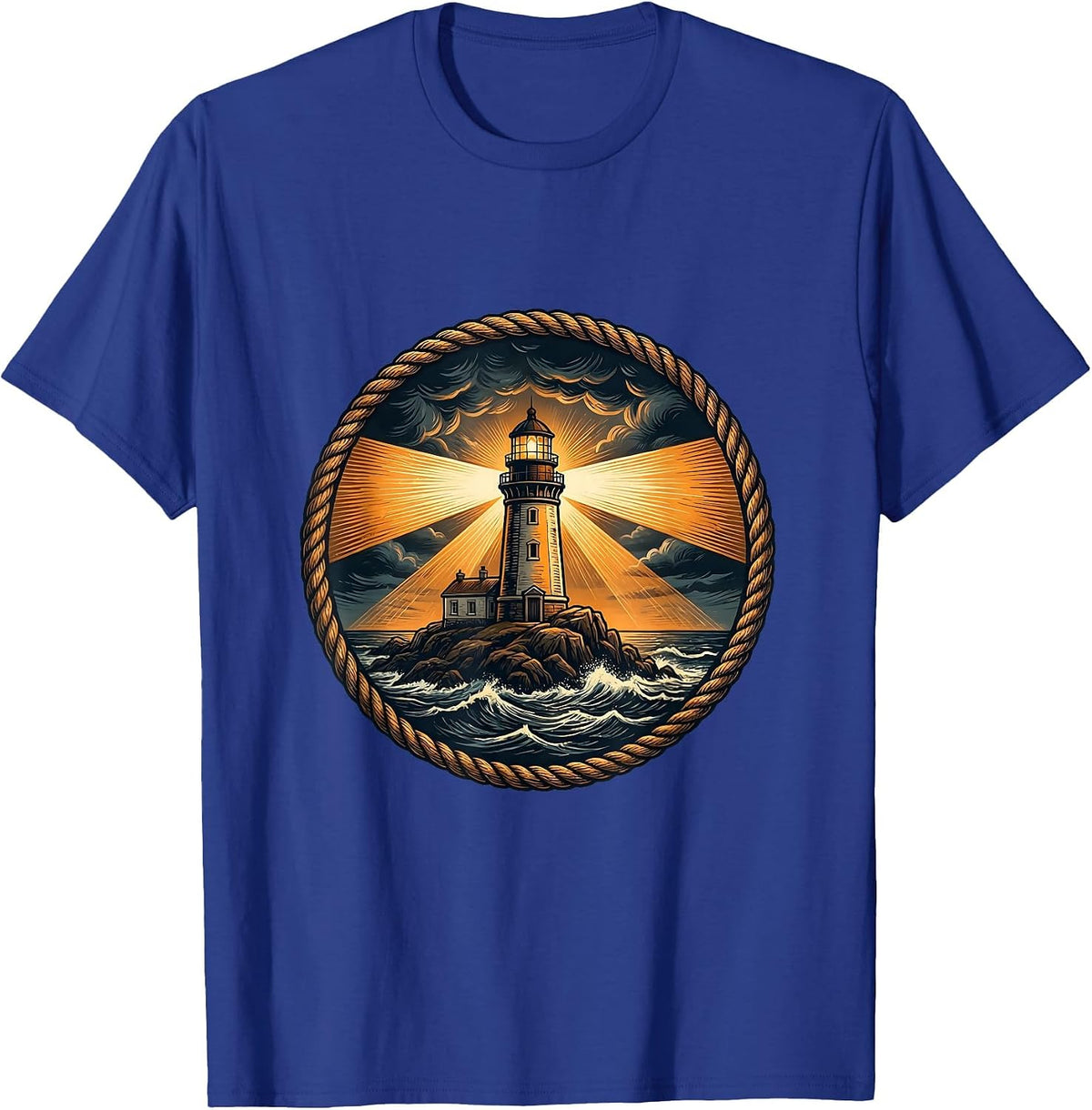 Social Worker Lighthouse Stormy Waters Design T-Shirt - Royal Blue