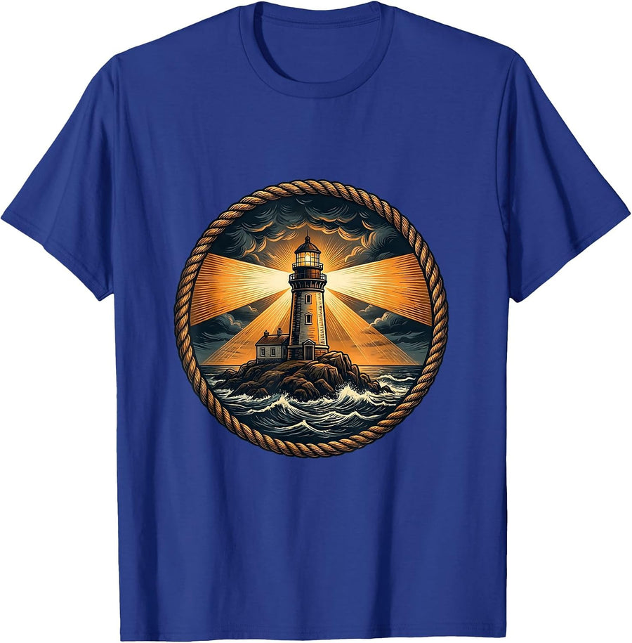 Social Worker Lighthouse Stormy Waters Design T-Shirt - Royal Blue