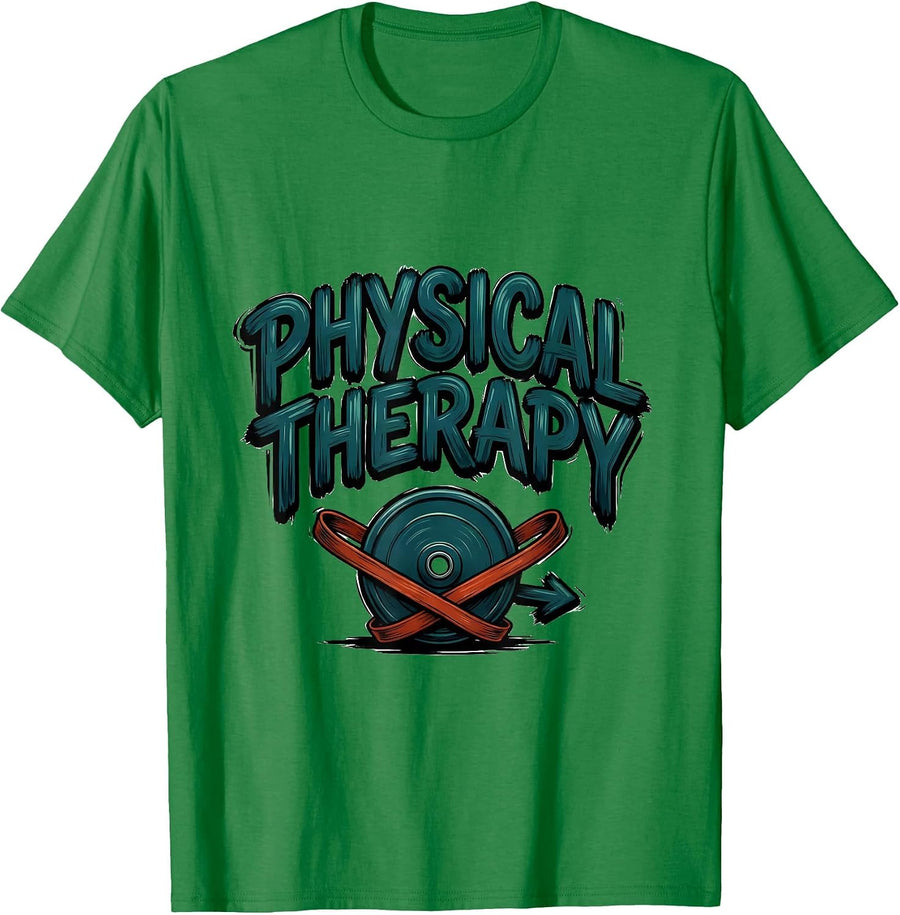 Men's Physical Therapy Retro Sign Painter Showcard Therapist Gift T-Shirt - Kelly Green
