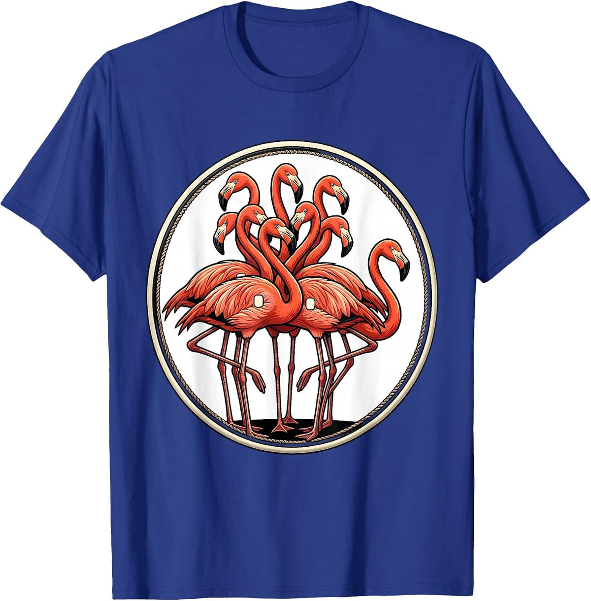 Sealed Flamingo Team Badge Sports Flamingo Lover Gift T-Shirt - Royal Blue