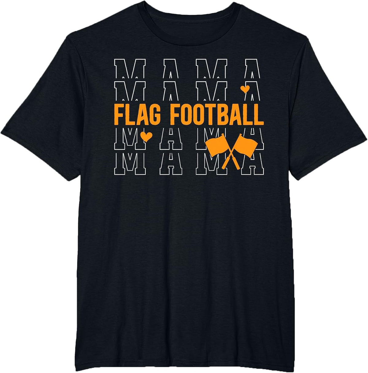 Flag Football Mama of A Flag Football Player Mom T-Shirt - Black