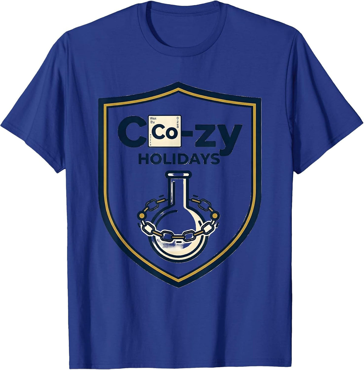 Men's Co-zy Holidays Nerdy Science Humor Chemistry Teacher T-Shirt - Royal Blue