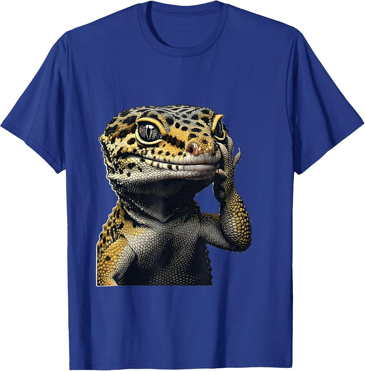 Leopard Gecko Facepalm Minimalist Reptile Lover Gift T-Shirt - Royal Blue