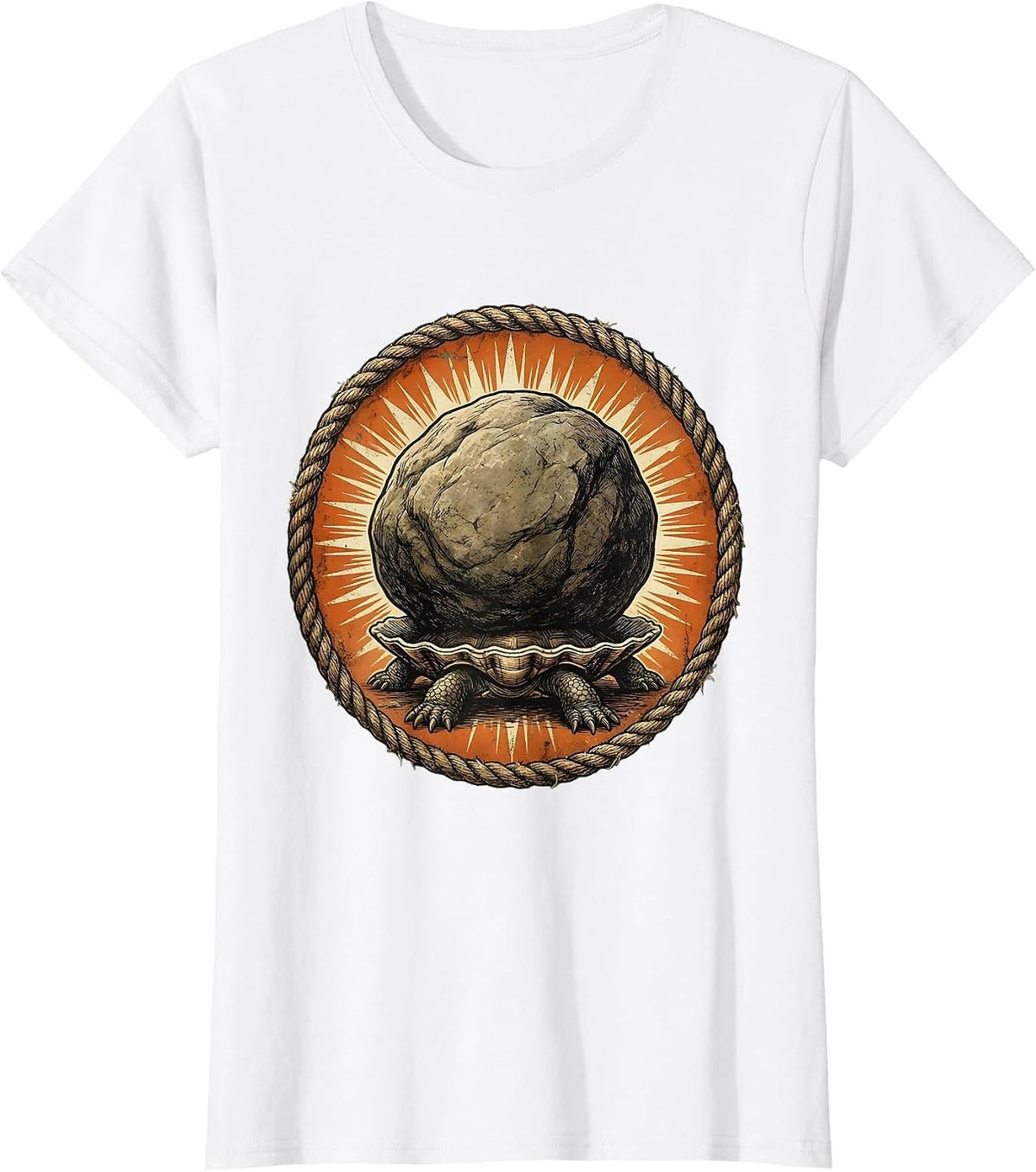 Women's Tiny Turtle Big Boulder Darkly Funny Graphic T-Shirt - White