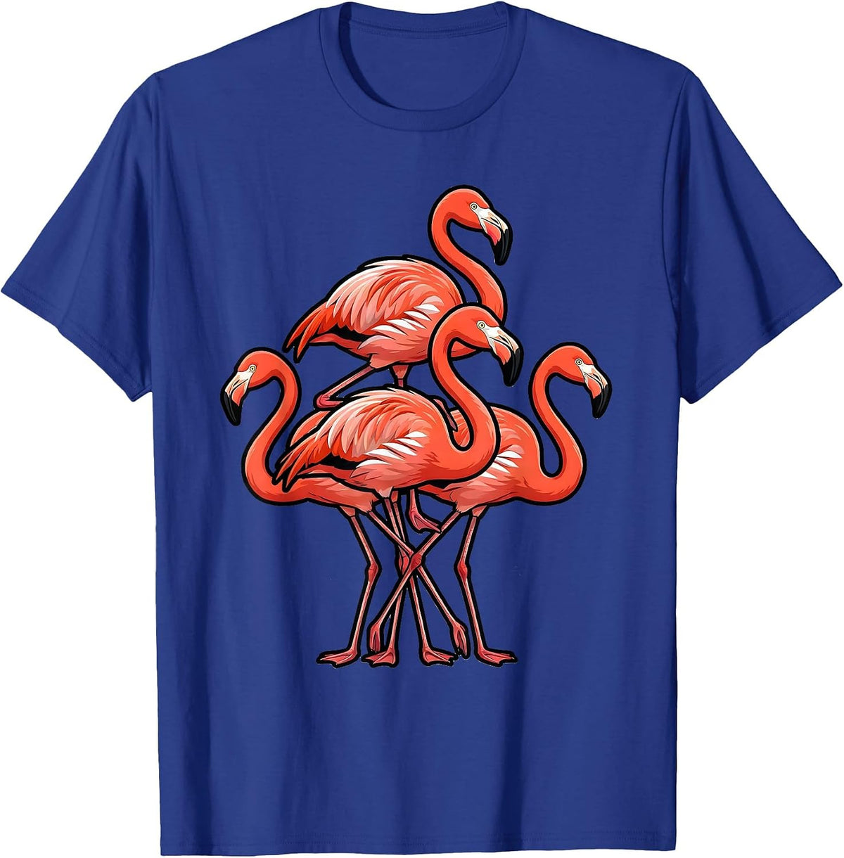 Cartoon Flamingo Stack Flamingo Lover Humor Gift T-Shirt - Royal Blue