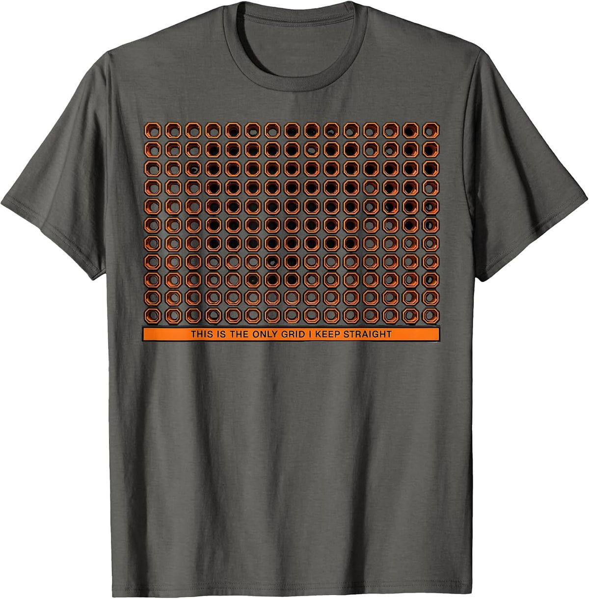 This Is The Only Grid I Keep Straight Funny Garage Mechanic T-Shirt - Asphalt Grey