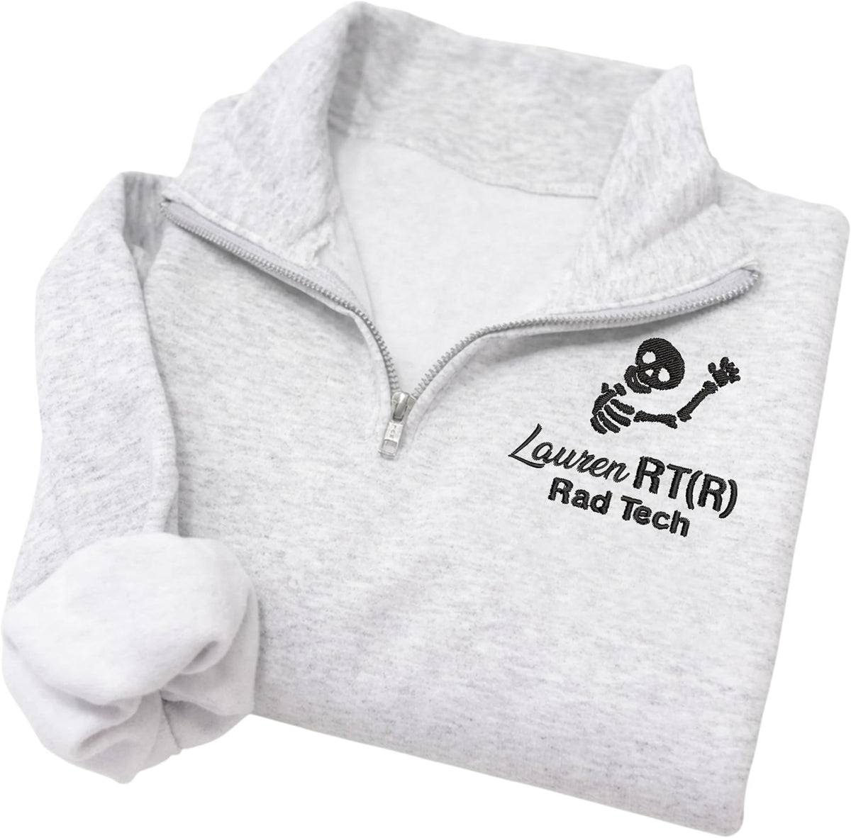 Chillever Custom Embroidered Profession Quarter Zip Sweatshirt, Personalized Workwear for Office, Clinic, Professional Gifts