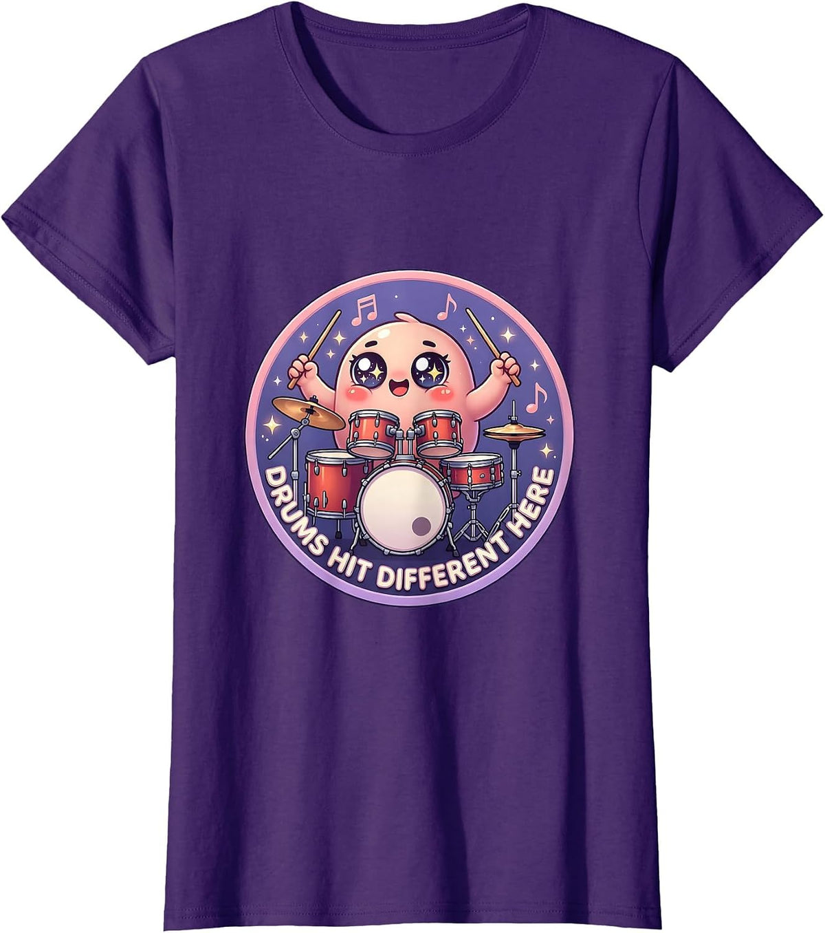 Drums Hit Different Classic Rock Band Design T-Shirt - Purple