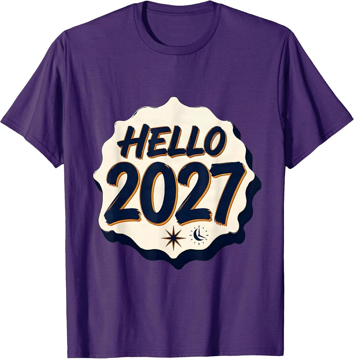 Hello 2027 Family Matching New Year Eve Party Cozy Warm T-Shirt - Purple