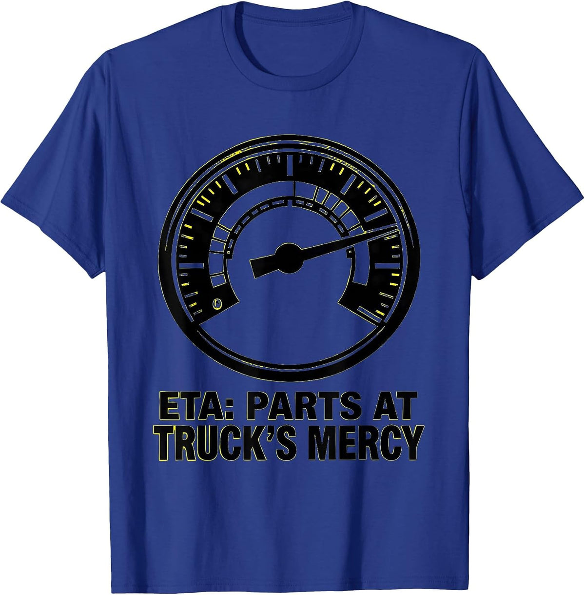ETA PARTS AT TRUCK'S MERCY Funny Mechanic Skeleton Auto T-Shirt - Royal Blue