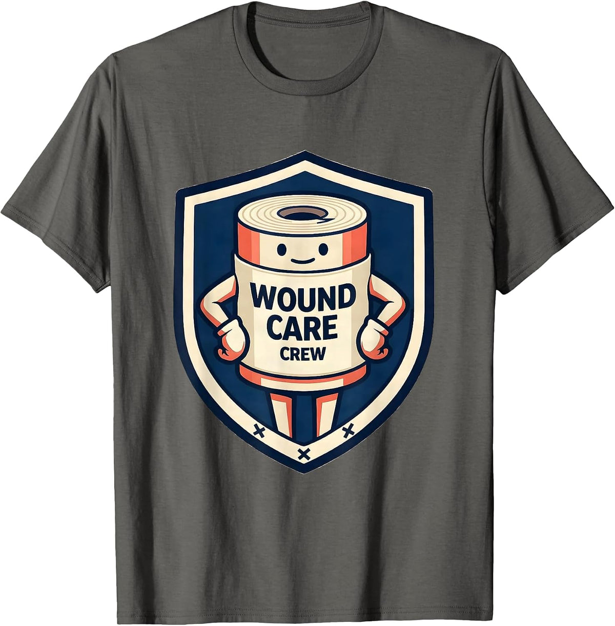 Wound Care Crew Nurse Healthcare Worker Appreciation Gift T-Shirt - Asphalt Grey
