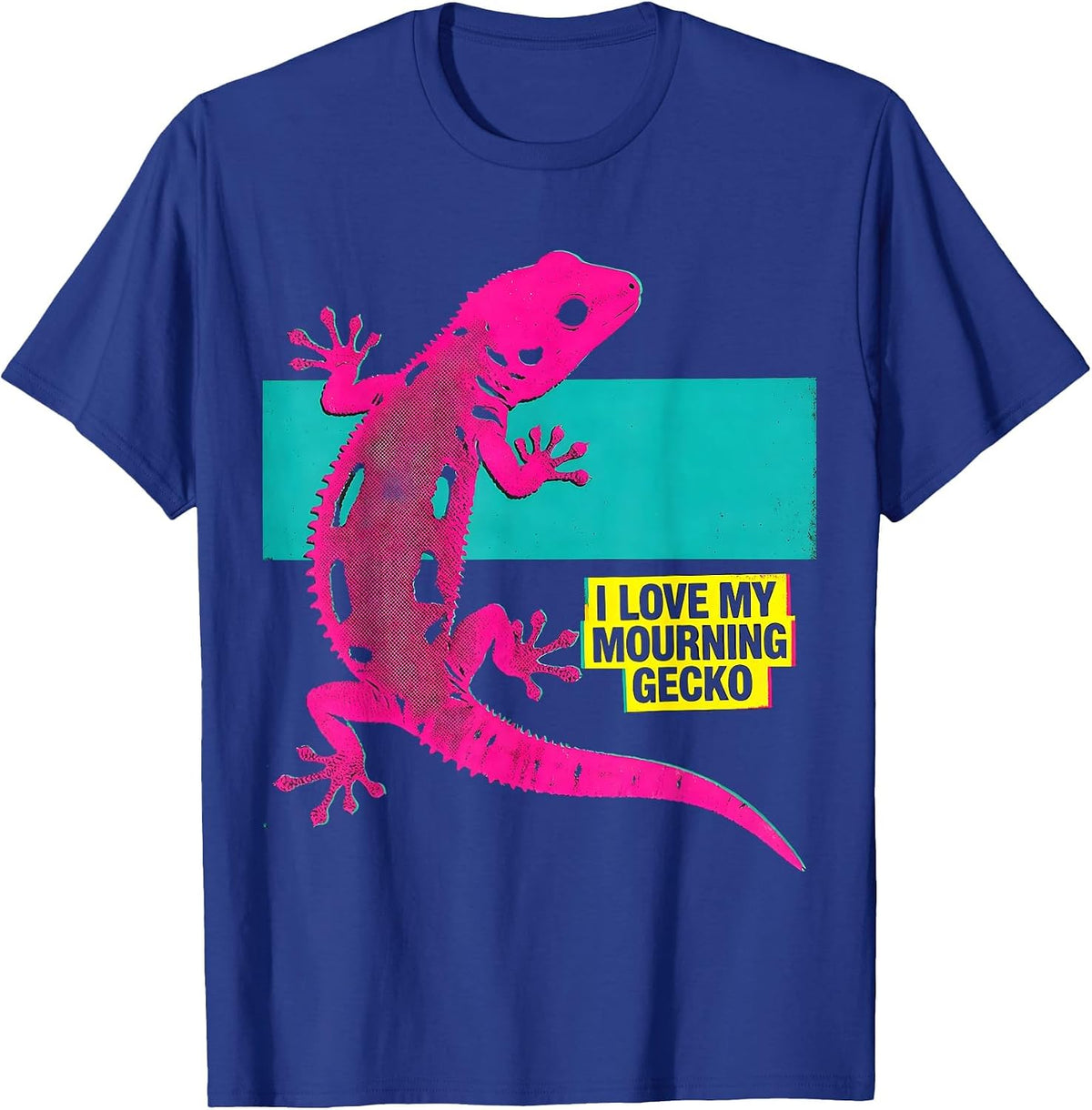 I Love My Mourning Gecko Risograph Reptile Lover Pet Owner T-Shirt - Royal Blue