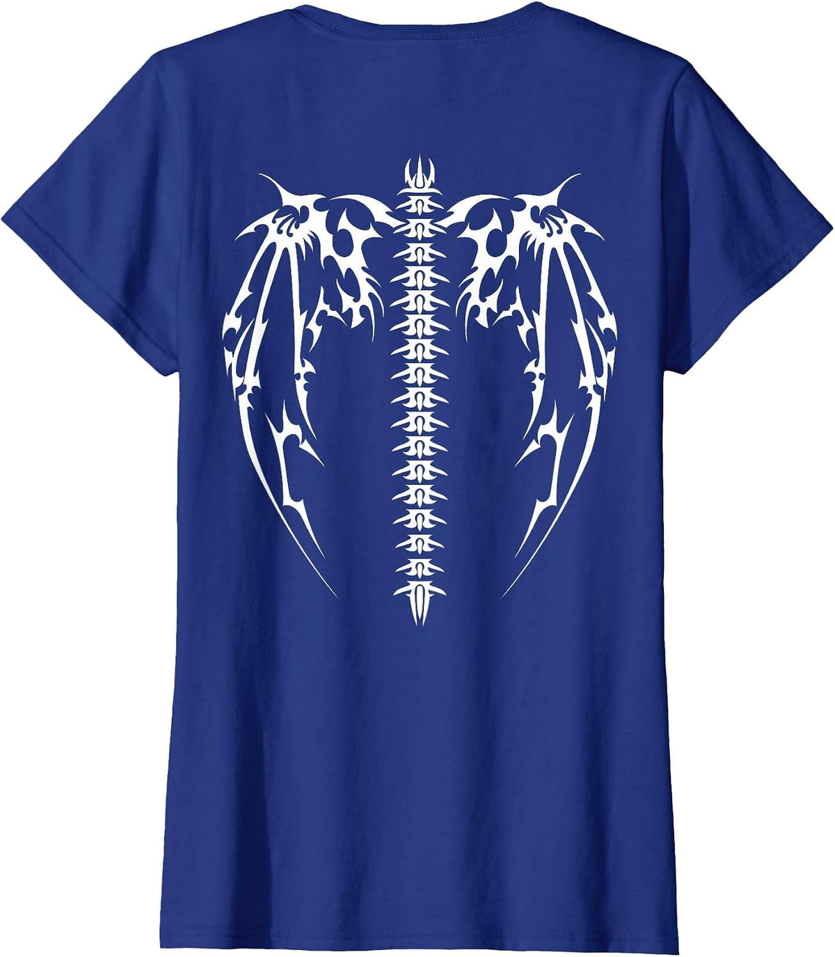 Cyber Wings Tattoo Style Art Robotic Celtic Raven on Back T-Shirt - Royal Blue