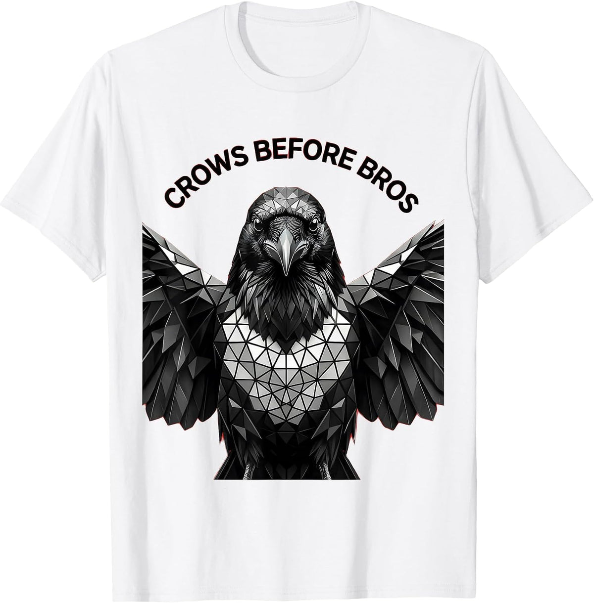 Men's Crows Before Bros Funny Bird Lover Design T-Shirt - White