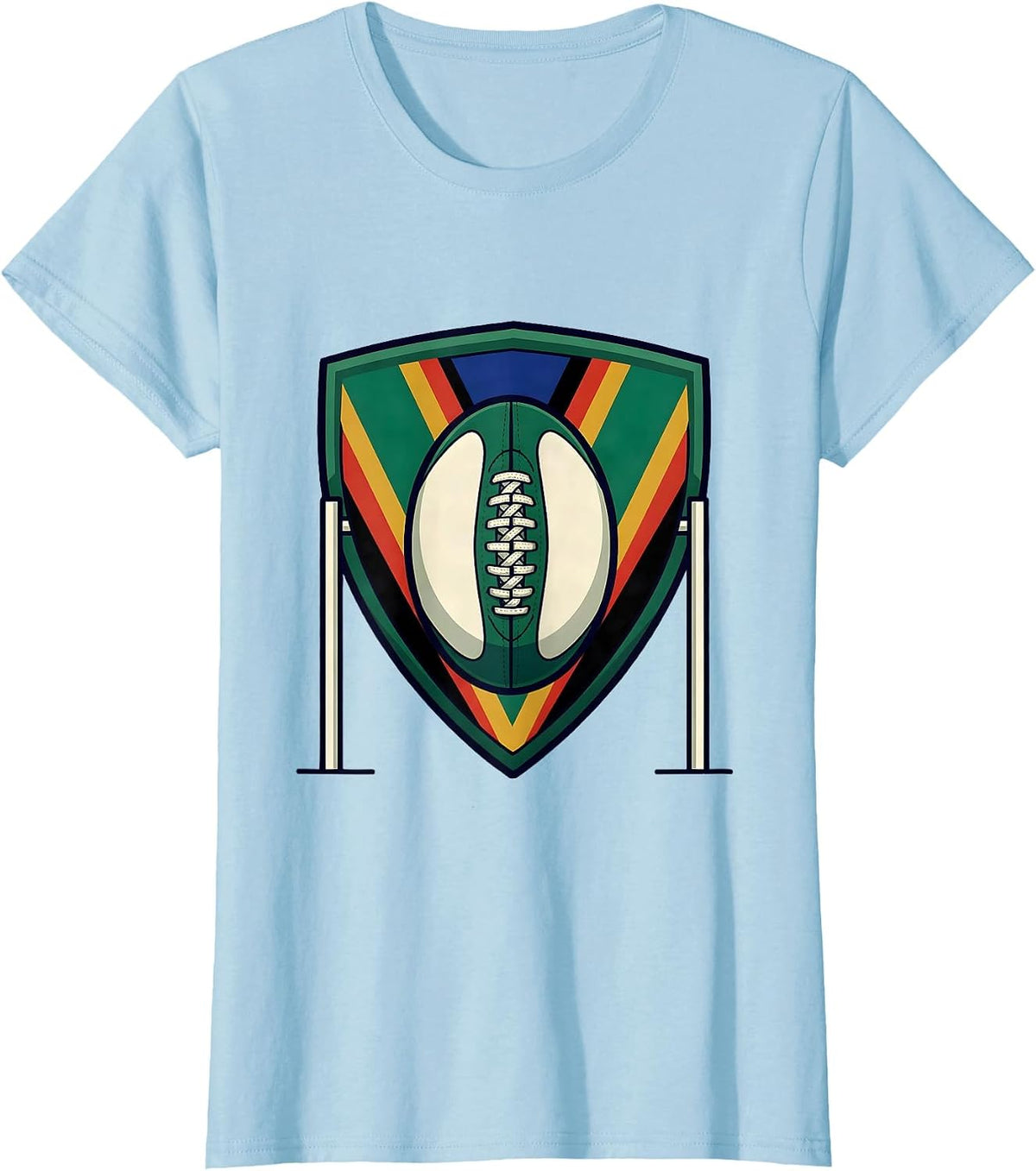 Women's South African Rugby Shield Badge Bokke Supporter T-Shirt - Baby Blue