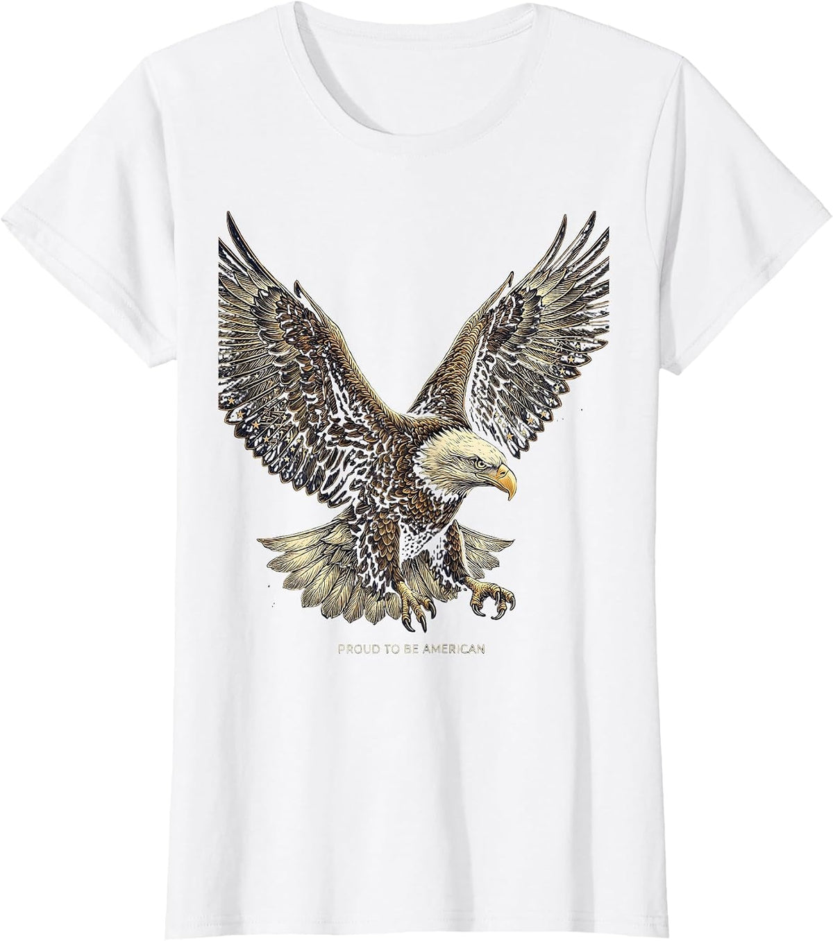 Proud to Be American Red White and Blue Design T-Shirt - White