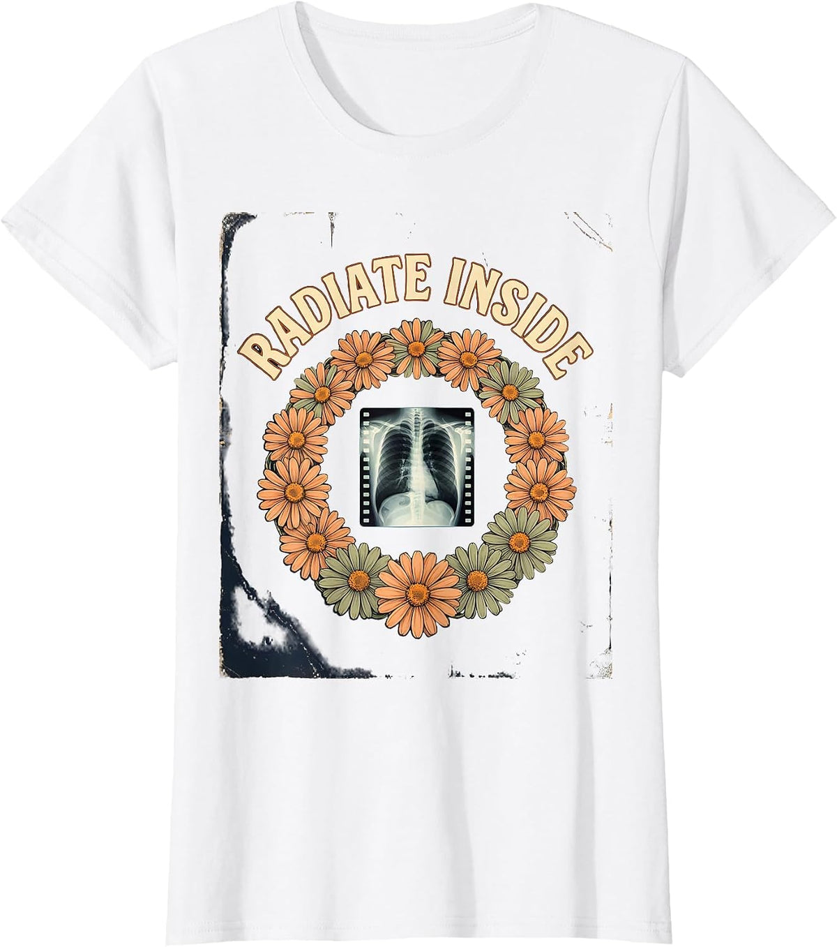 Radiate Inside Vintage Radiology Rad Tech X-Ray Tech T-Shirt - White