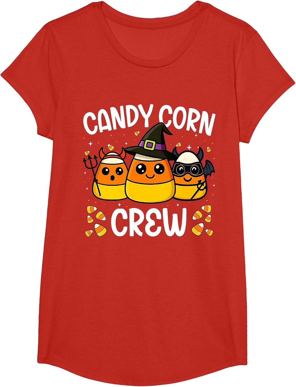 Candy Corn Crew Halloween Costume Men Women Kids T-Shirt - Girls Red