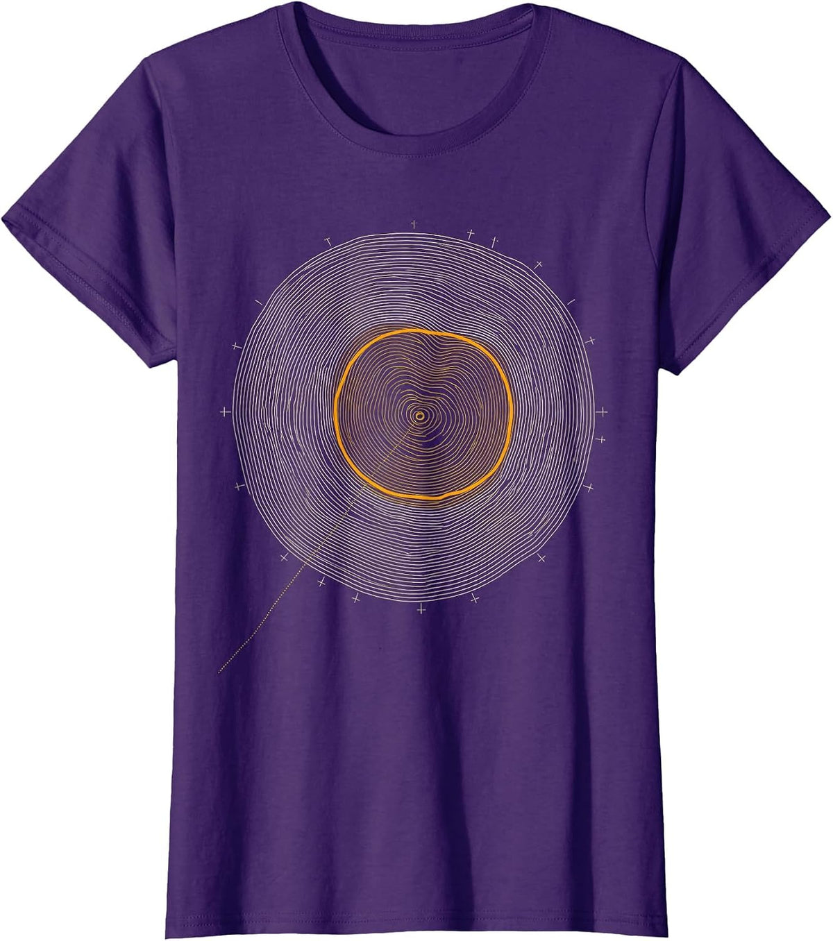 Women's Nested Contour Map Storm Chaser Meteorology Enthusiast T-Shirt - Purple