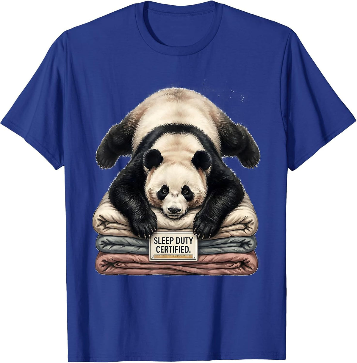 Men's Sleep Duty Certified Funny Panda Bear Animal Lover Gift T-Shirt - Royal Blue