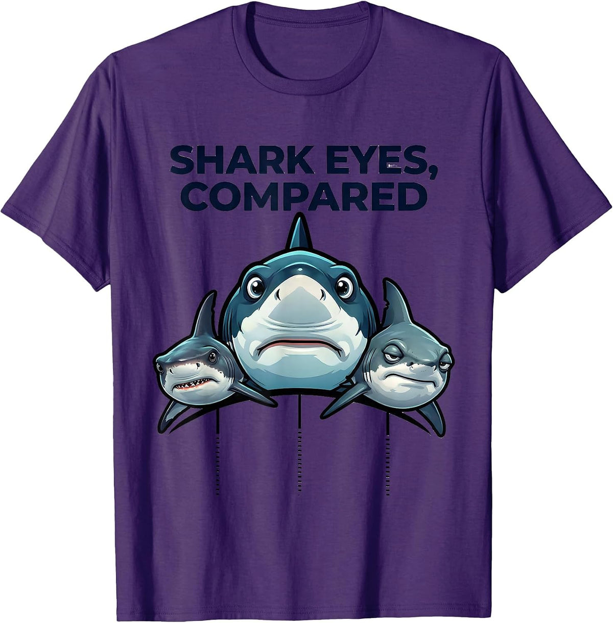 Shark Eyes Compared Funny Marine Biology Ocean Wildlife T-Shirt - Purple
