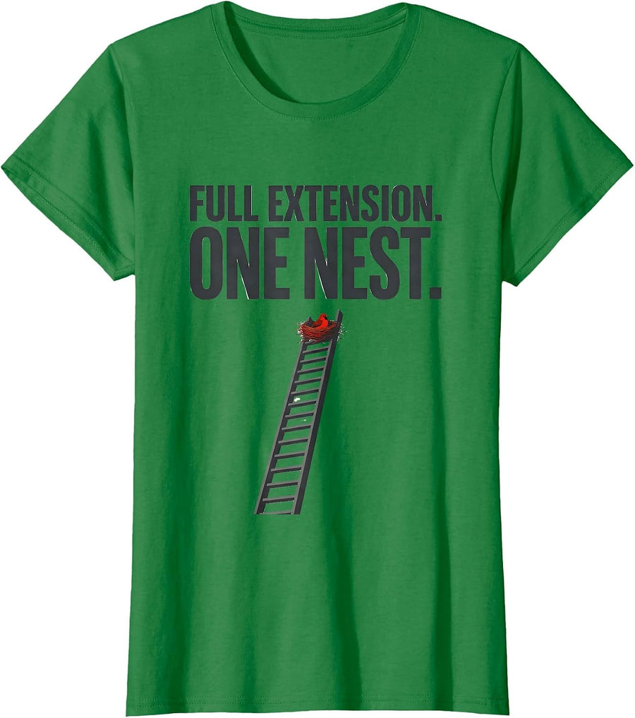 Women's Full Extension One Nest Funny Firefighter Badge Humor T-Shirt - Kelly Green