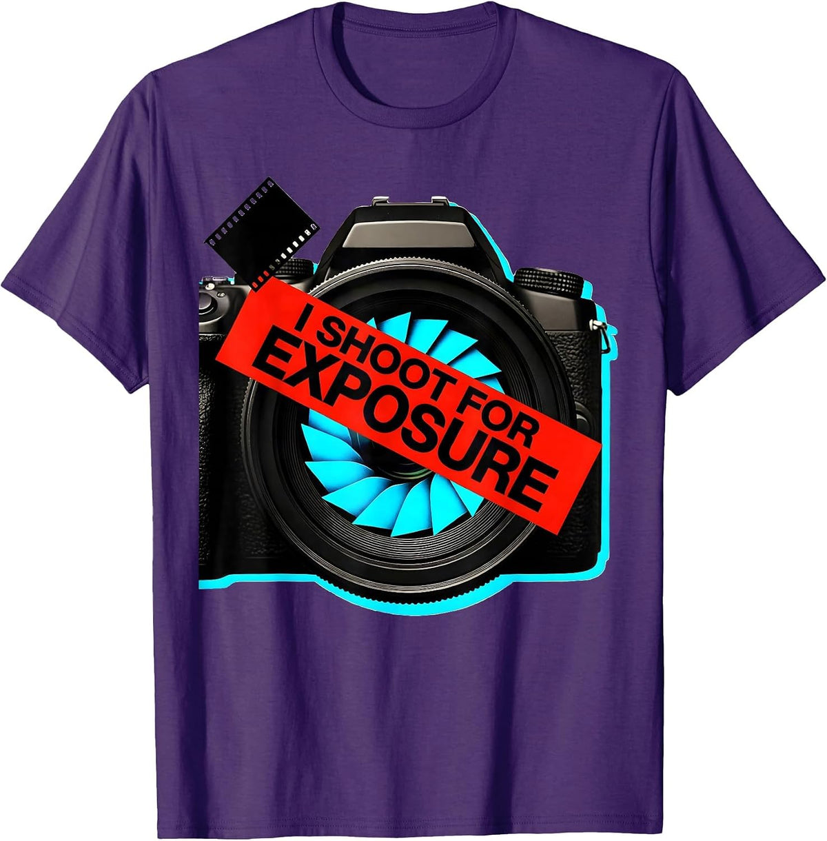 Men's I Shoot For Exposure Funny Photography Hobbyist Camera T-Shirt - Purple