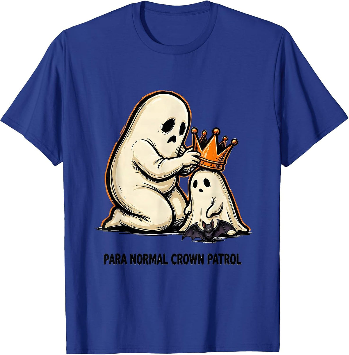 Men's Para Normal Crown Patrol Funny Paraprofessional Ghost T-Shirt - Royal Blue
