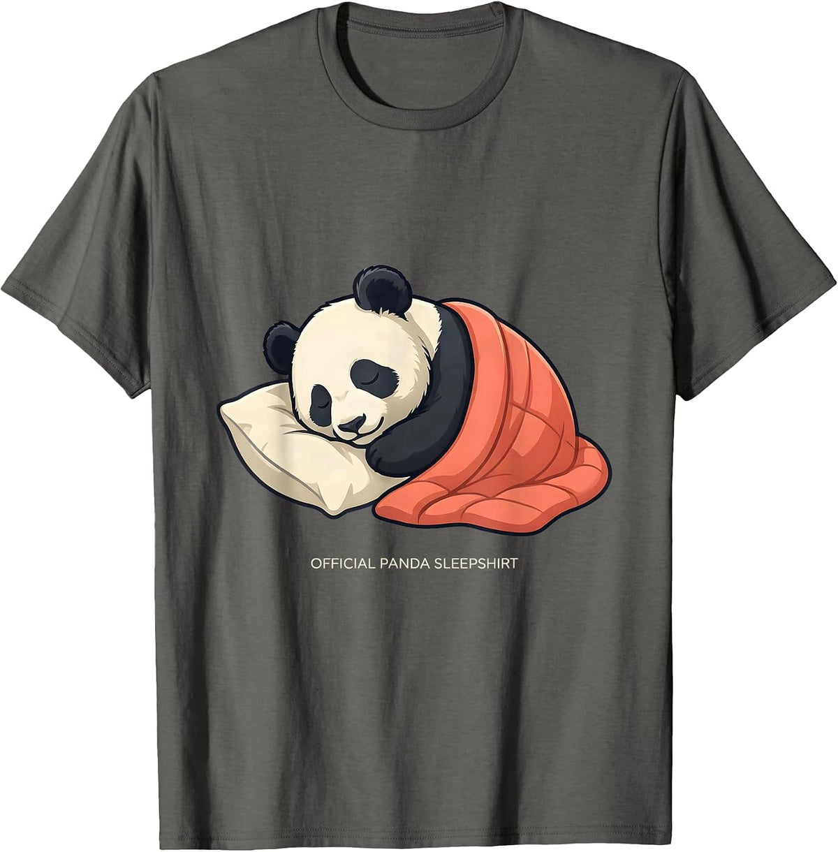 Men's Official Panda Sleepshirt Funny Animal Lover Cozy Novelty T-Shirt - Asphalt Grey