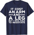 Funny Amputee for Men Women Prosthetic Leg Amputation Joke T-Shirt - Navy Blue