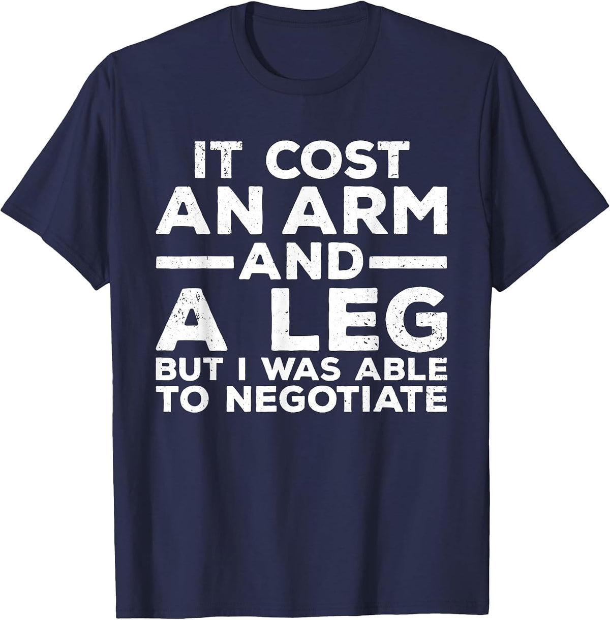Funny Amputee for Men Women Prosthetic Leg Amputation Joke T-Shirt - Navy Blue