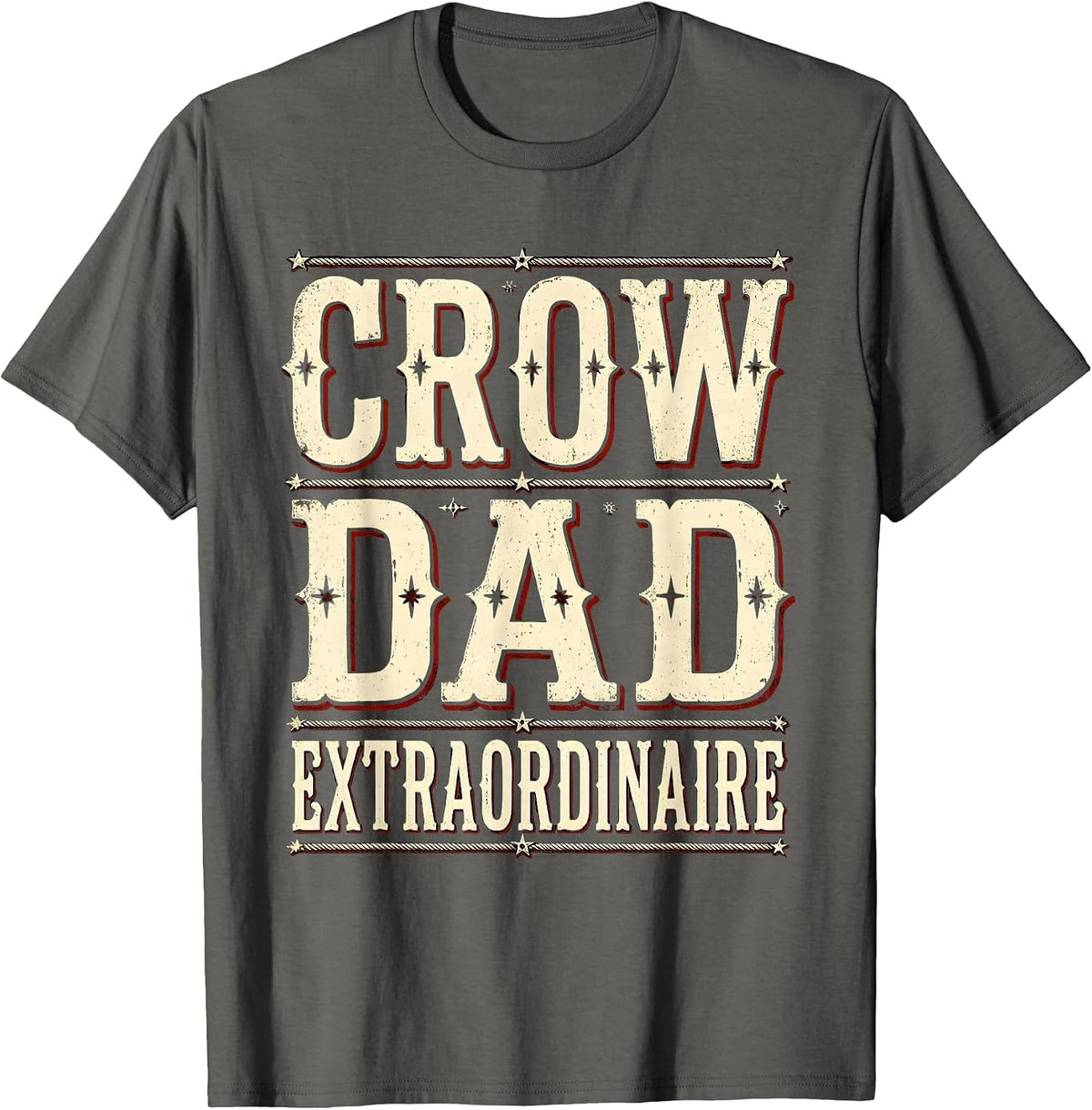 Crow Dad Extraordinaire Funny Bird Lover Design T-Shirt - Asphalt Grey