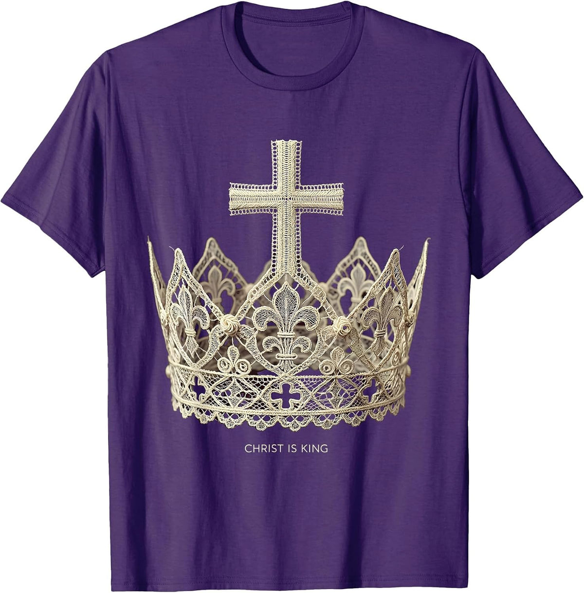 Men's Christ Is King Bold Faith Declaration Design T-Shirt - Purple