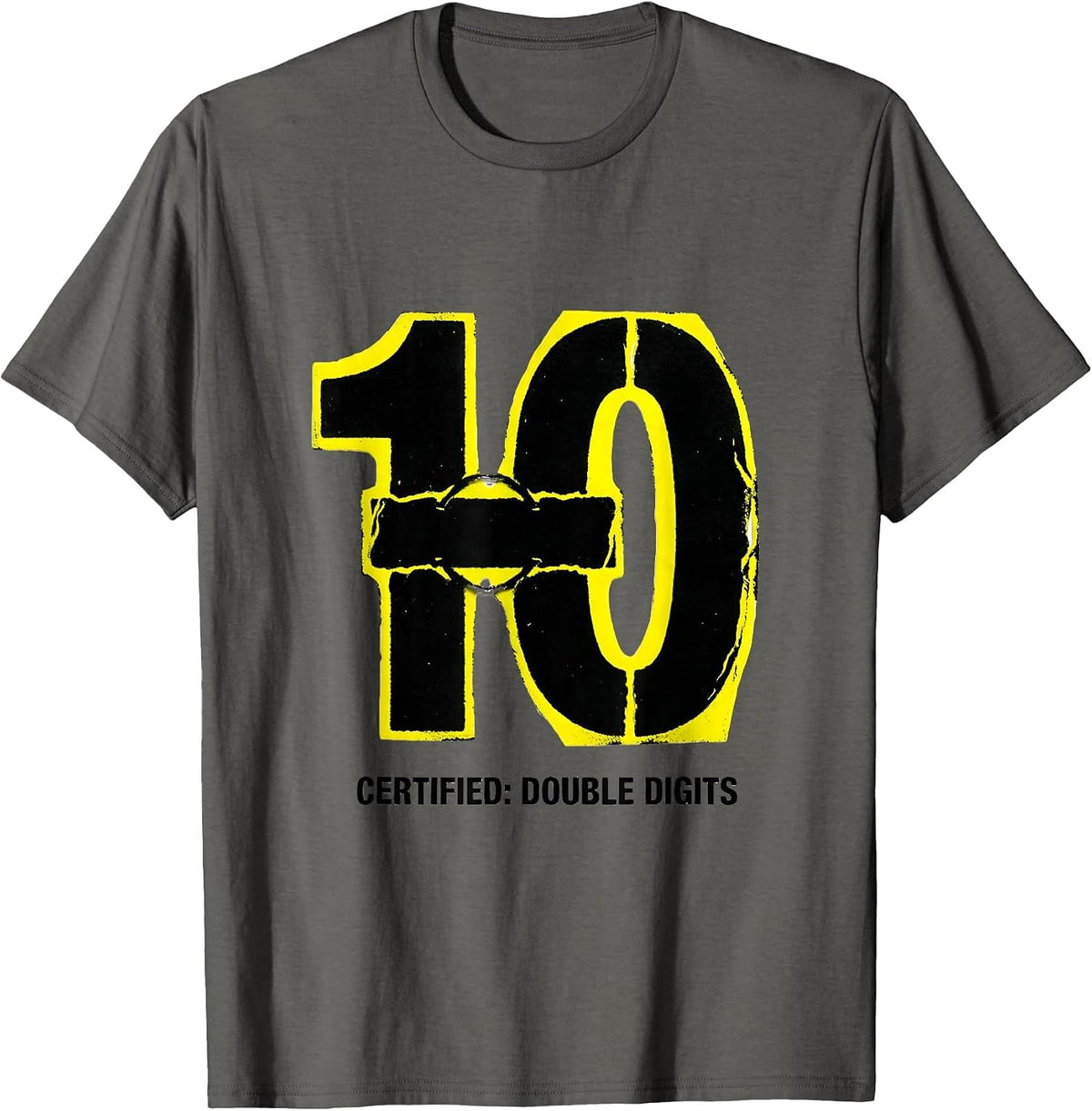 Men's Certified: Double Digits 10th Birthday Ten Year Old Kids T-Shirt - Asphalt Grey