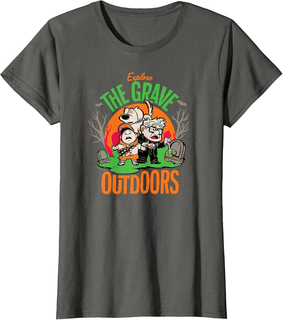 Disney and Pixar’s Up Explore the Grave Outdoors Halloween T-Shirt - Asphalt Grey